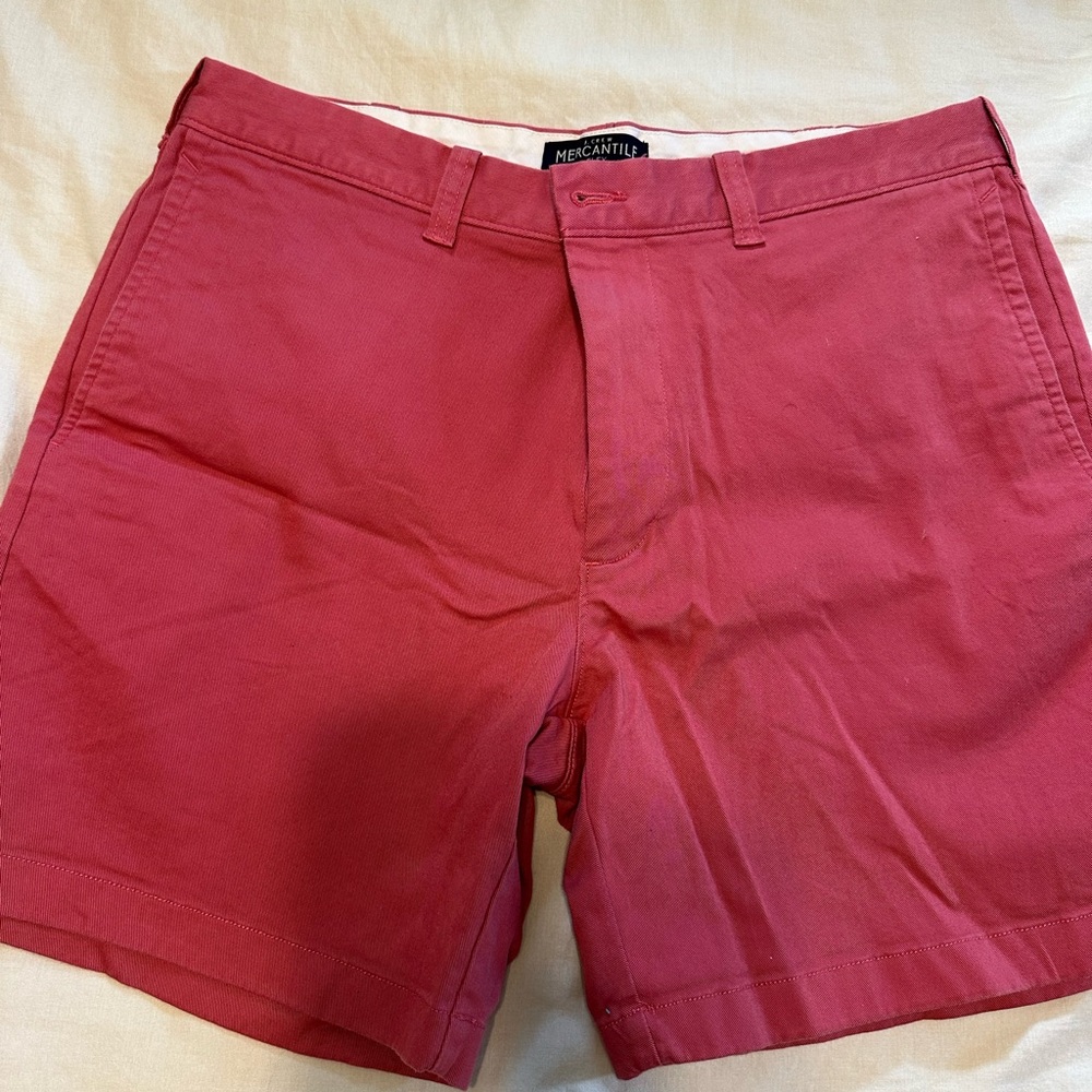 J. Crew Red Flat Front Shorts Vibrant Style
